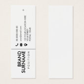 ミニマモダンリストのホワイトビジネスつるラベル (正面&裏面)