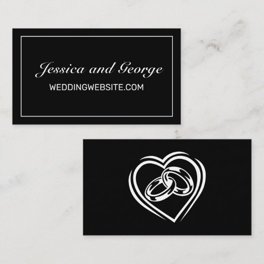 ミニマモダンリストのホワイトブ結婚ラックのWebサイトカード 名刺 (正面/裏面)