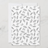 ミニマモダンリストのボタニカルブ結婚ラック 招待状 (裏面)
