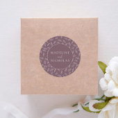 ミニマモダンリストのボタニカルマウブパープル結婚ズ ラウンドシール