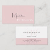 ミニマモダンリストのボホ淡い色のピンク文字 名刺 (正面/裏面)