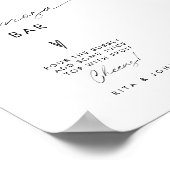 ミニマモダンリストのミモザバー結婚のサイン ポスター (角)