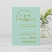 ミニマモダンリストのミントグリーン結婚写真 招待状 (スタンド正面)