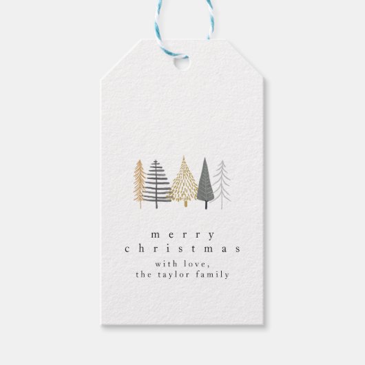 ミニマモダンリストのメリークリスマスラベルテンプレート ギフトタグ (正面)