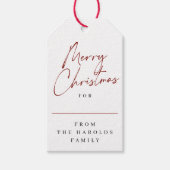 ミニマモダンリストのメリー・クリスマカスタムス・ファミリー ギフトタグ (正面)
