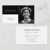 ミニマモダンリストのモノクロ写真 名刺 (正面/裏面)