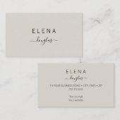 ミニマモダンリストのモノグラムニュートラル職業 名刺 (正面/裏面)