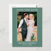 ミニマモダンリストのユーカリ・グリーン日付を保存 ポストカード (正面/裏面)