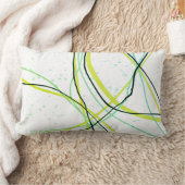 ミニマモダンリストのラインアート緑、青、黒 ランバークッション (ブランケット)