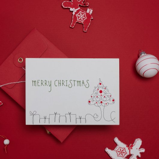 ミニマモダンリストのラインアート シーズンカード