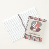 ミニマモダンリストのリーフストライプボホカラーパレット ノートブック (内部)