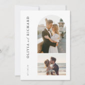ミニマモダンリストのロマン結婚チック写真 招待状 (正面)
