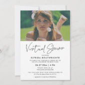 ミニマモダンリストの仮想シャワー写真 招待状 (正面)