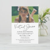 ミニマモダンリストの仮想シャワー写真 招待状 (スタンド正面)