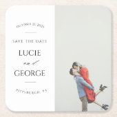 ミニマモダンリストの写真が日付を救うコースター スクエアペーパーコースター (正面)