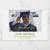 ミニマモダンリストの写真とスクリプト スパークリングワインラベル (シングルラベル)