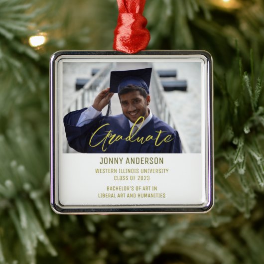 ミニマモダンリストの写真とスクリプト メタルオーナメント (ツリー)