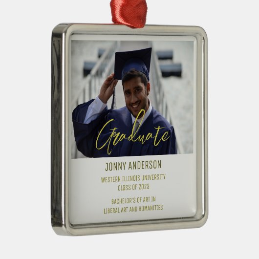 ミニマモダンリストの写真とスクリプト メタルオーナメント (右)