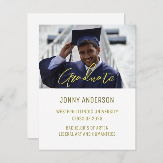 ミニマモダンリストの写真とスクリプト 出欠カード (正面/裏面)