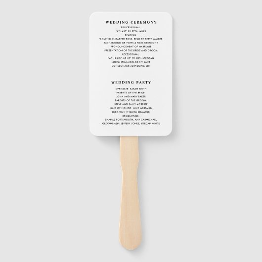 ミニマモダンリストの写真の手結婚のファンプログラム ハンドファン (裏面)