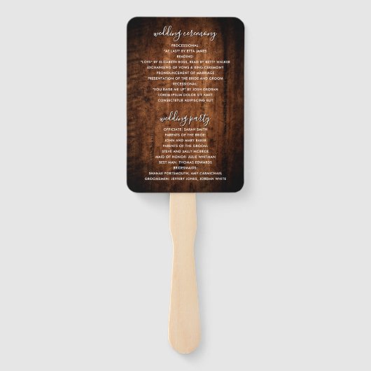 ミニマモダンリストの写真の手結婚のファンプログラム ハンドファン (裏面)