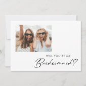 ミニマモダンリストの写真の花嫁の提案カード 招待状 (正面)