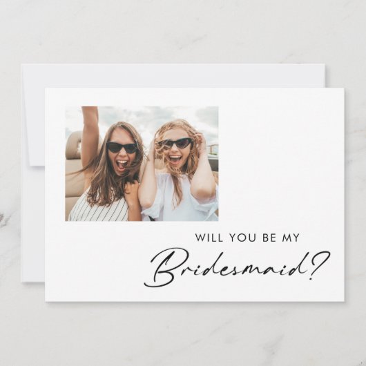 ミニマモダンリストの写真の花嫁の提案カード 招待状 (正面)