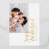 ミニマモダンリストの写真スタイリッシュコラージ実在 箔シーズンカード (正面)