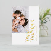 ミニマモダンリストの写真スタイリッシュコラージ実在 箔シーズンカード (立ち正面)