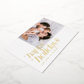 ミニマモダンリストの写真スタイリッシュコラージ実在 箔シーズンカード (回転した状態)