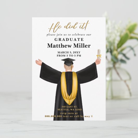 ミニマモダンリストの写真彼はそれを卒業した 招待状 (スタンド正面)