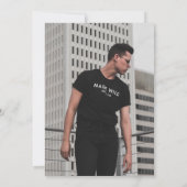 ミニマモダンリストの写真彼はそれを卒業した 招待状 (裏面)