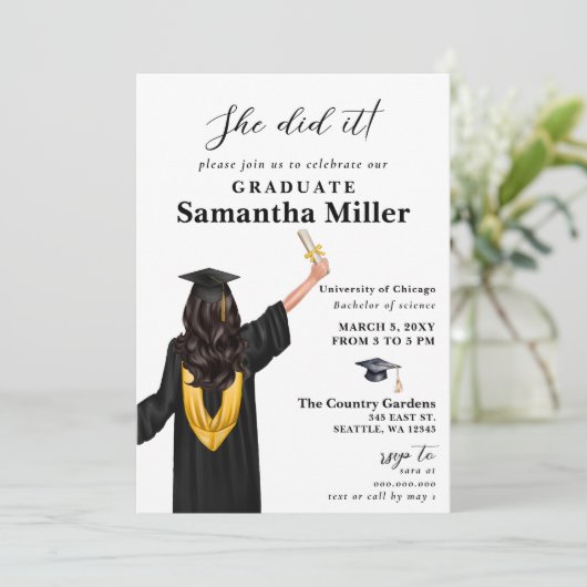 ミニマモダンリストの写真彼女はそれを卒業した 招待状 (スタンド正面)