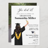 ミニマモダンリストの写真彼女はそれを卒業した 招待状 (正面/裏面)