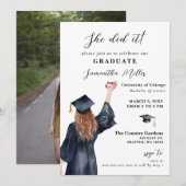 ミニマモダンリストの写真彼女はそれを卒業した 招待状 (正面/裏面)
