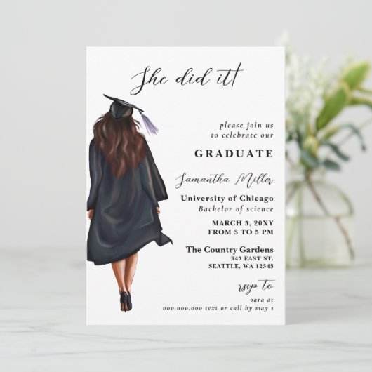 ミニマモダンリストの写真彼女はそれを卒業した 招待状 (スタンド正面)