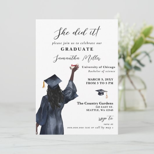 ミニマモダンリストの写真彼女はそれを卒業した 招待状 (スタンド正面)