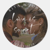 ミニマモダンリストの写真結婚の愛は甘い ラウンドシール (正面)