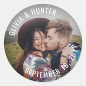 ミニマモダンリストの写真結婚をお願い ラウンドシール (正面)