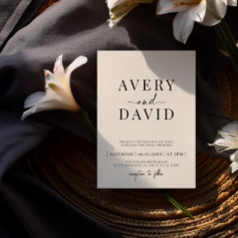 ミニマモダンリストの写結婚真 招待状