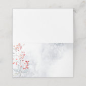 ミニマモダンリストの冬の雪の果実 プレイスカード (外部開封)