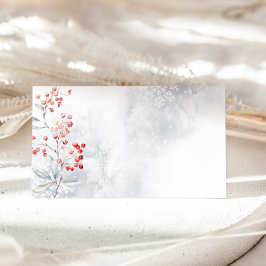 ミニマモダンリストの冬の雪の果実 プレイスカード