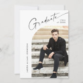 ミニマモダンリストの卒業写真卒業パーティー 招待状 (正面)