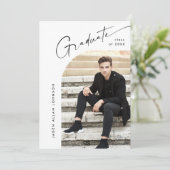 ミニマモダンリストの卒業写真卒業パーティー 招待状 (スタンド正面)