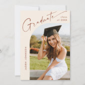 ミニマモダンリストの卒業写真卒業パーティー 招待状 (正面)