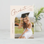 ミニマモダンリストの卒業写真卒業パーティー 招待状 (スタンド正面)