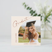 ミニマモダンリストの卒業写真卒業パーティー 招待状 (スタンド正面)