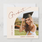 ミニマモダンリストの卒業写真卒業パーティー 招待状 (正面)