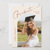 ミニマモダンリストの卒業写真卒業パーティー 招待状 (正面)