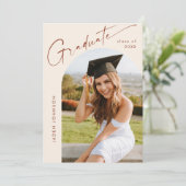 ミニマモダンリストの卒業写真卒業パーティー 招待状 (スタンド正面)